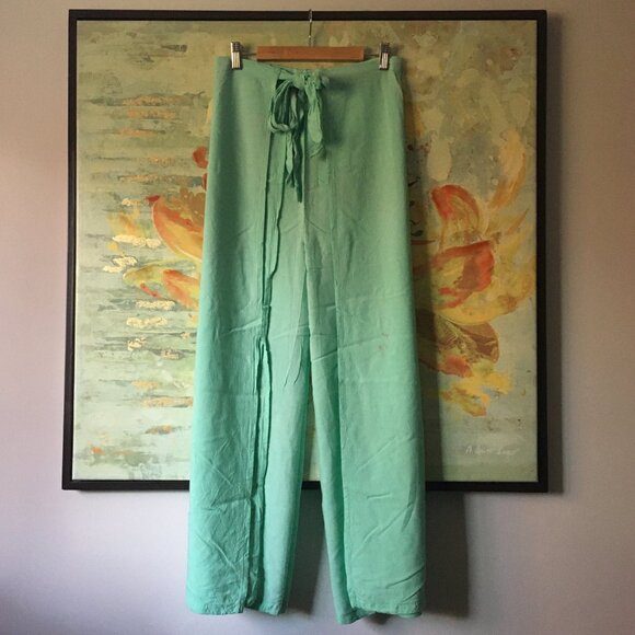 Mint Green Sarong Wrap Pants Free With $35 Purchase - Picture 2 of 14